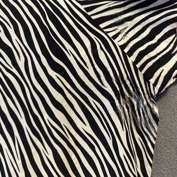 VTG Diane Gilman 100% Silk Blouse Size 2X Animal Print Zebra Top Arsty Career - Picture 7 of 10